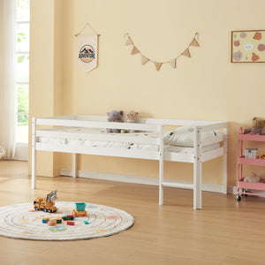 Cama infantil Siikalatva 90x200cm Madera de pino Blanco [en.casa]
