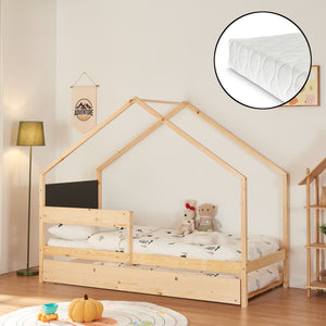 Cama casita Sodankylä con cama nido con colchón 90x200cm [en.casa] - premiumXL