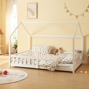 Cama casita Hesel con protección contra caídas [en.casa]