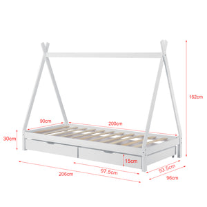 Cama infantil Maine 90x200 cm con cajones [en.casa]