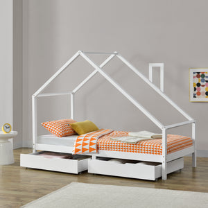 Cama infantil Assling con 2 cajones 90x200cm en varios colores [en.casa]
