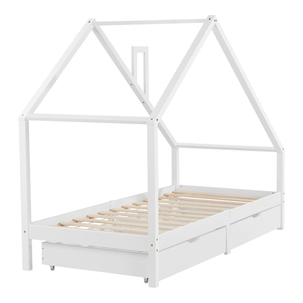 Cama infantil Assling con 2 cajones 90x200cm en varios colores [en.casa]