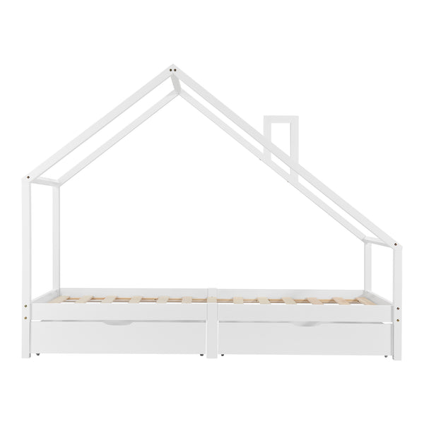 Cama infantil Assling con 2 cajones 90x200cm en varios colores [en.casa]