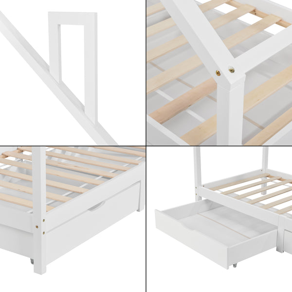 Cama infantil Assling con 2 cajones 90x200cm en varios colores [en.casa]