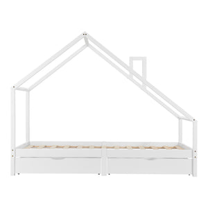 Cama infantil Assling con 2 cajones y colchón 90x200cm en varios colores [en.casa]