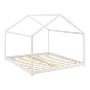 Cama para niños Cerro en forma de casa pino 120/140/160/180x200 cm - Blanco [en.casa]