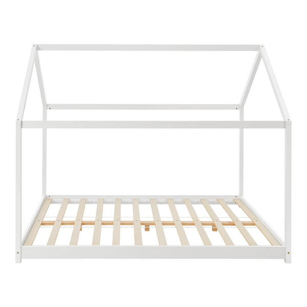 Cama para niños Cerro en forma de casa pino 120/140/160/180x200 cm - Blanco [en.casa]