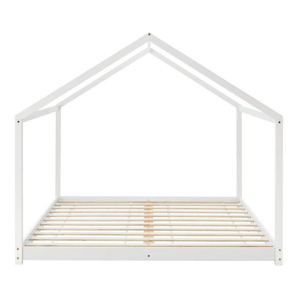 Cama para niños Cerro en forma de casa pino 120/140/160/180x200 cm - Blanco [en.casa]