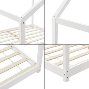 Cama para niños Cerro en forma de casa pino 120/140/160/180x200 cm - Blanco [en.casa]