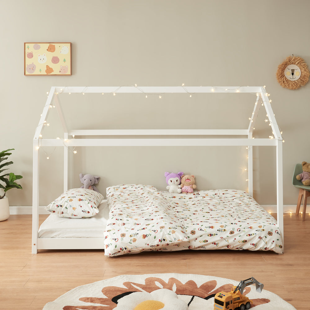 Cama infantil Cerro con colchón de espuma fría blanco en varias medidas [en.casa] - premiumXL