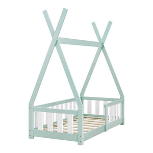 Cama infantil Tipi Helsingborg con reja de seguridad pino 140x70cm [en.casa]
