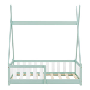 Cama infantil Tipi Helsingborg con reja de seguridad pino 140x70cm [en.casa]
