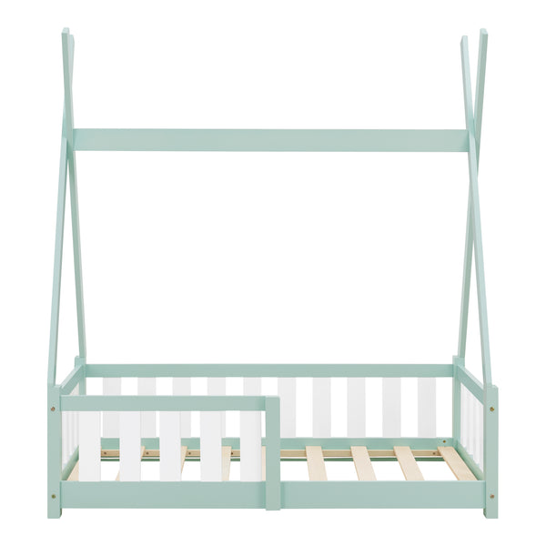 Cama infantil Tipi Helsingborg con reja de seguridad pino 140x70cm [en.casa]
