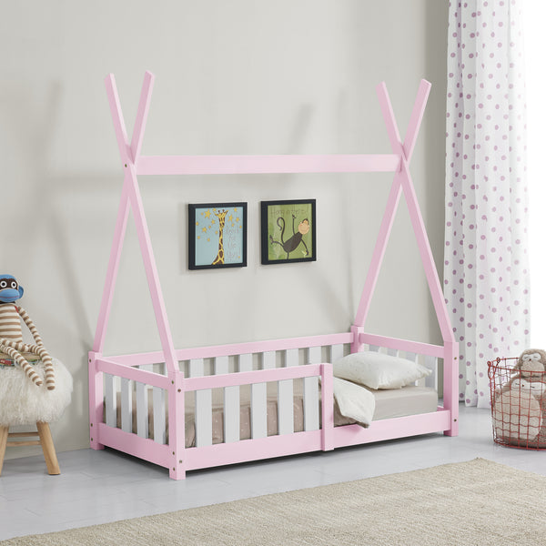 Cama infantil Tipi Helsingborg con reja de seguridad pino 140x70cm [en.casa]
