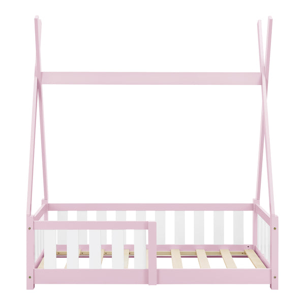 Cama infantil Tipi Helsingborg con reja de seguridad pino 140x70cm [en.casa]
