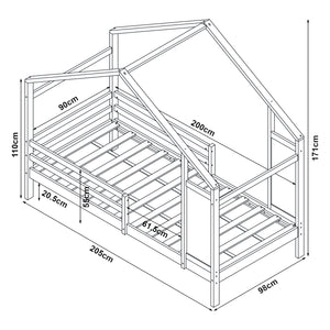 Cama infantil Lorenskog 90x200 cm en varios colores [en.casa]