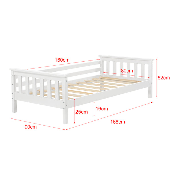 Cama para niños Nuuk - con Somier - con área de Almacenamiento - Protección contra caídas [en.casa]
