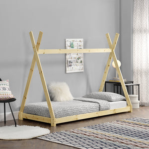 Cama infantil Onejda diseño tipi pino [en.casa]