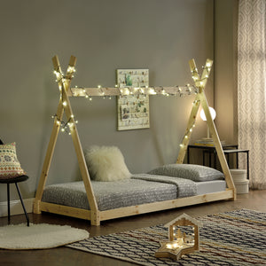 Cama infantil Onejda diseño tipi pino [en.casa]
