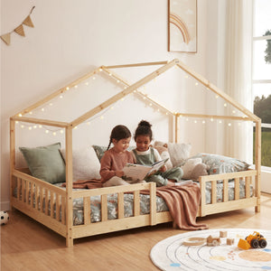 Cama para niños Treviolo forma de casa pino  [en.casa]