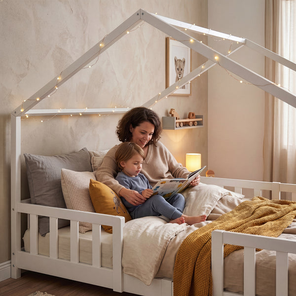 Cama para niños Treviolo forma de casa pino  [en.casa]