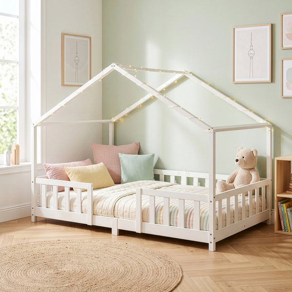 Cama para niños Treviolo forma de casa pino  [en.casa]