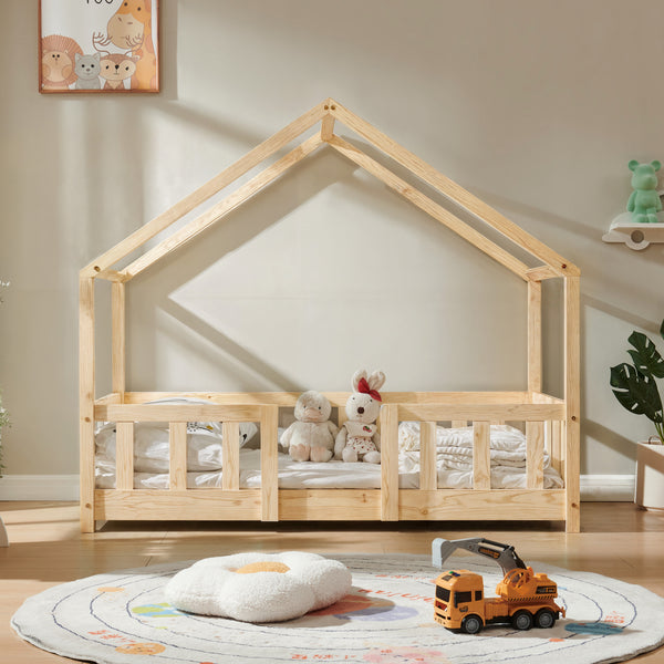 Cama para niños Treviolo forma de casa pino  [en.casa]