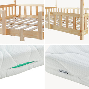 Cama para niños Treviolo forma de casa pino + colchón [en.casa][neu.haus]