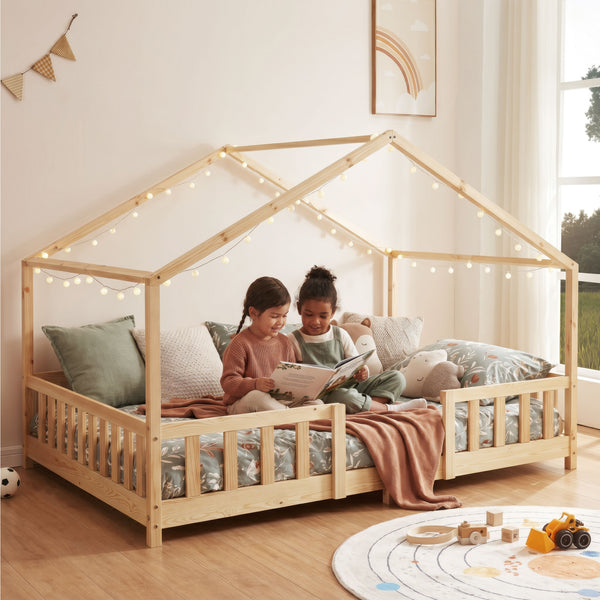 Cama para niños Treviolo forma de casa pino + colchón [en.casa][neu.haus]