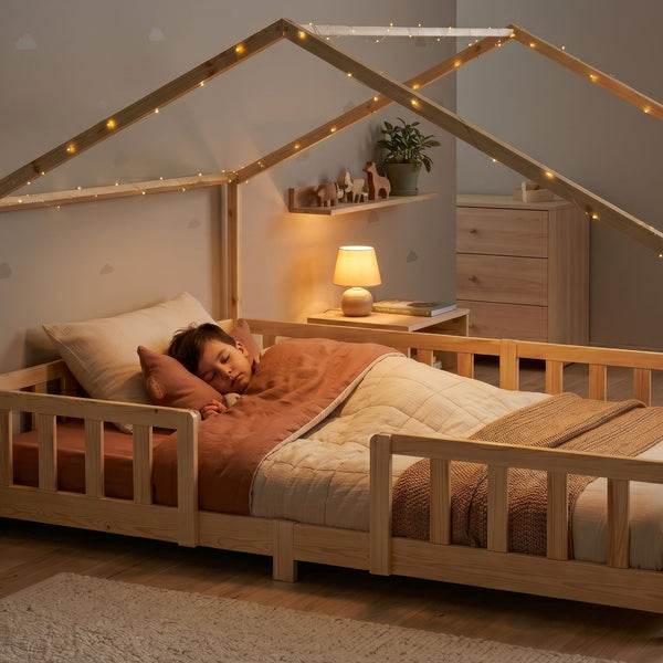 Cama para niños Treviolo forma de casa pino + colchón [en.casa][neu.haus]