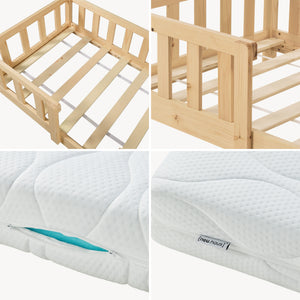 Cama para niños Treviolo forma de casa pino + colchón [en.casa][neu.haus]