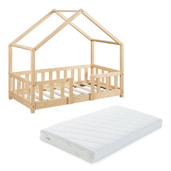 Cama para niños Treviolo forma de casa pino + colchón [en.casa][neu.haus]