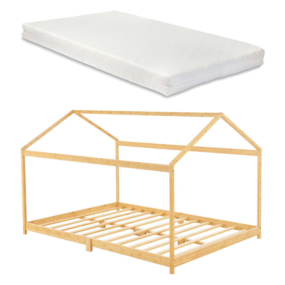 Cama infantil Vindafjord bambú en varios tamaños + colchón [en.casa] - premiumXL