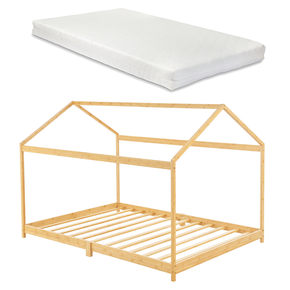 Cama infantil Vindafjord bambú en varios tamaños + colchón [en.casa] - premiumXL