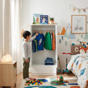 Armario ropero infantil Beldinupp con 2 puertas 123x60x40 cm [en.casa]