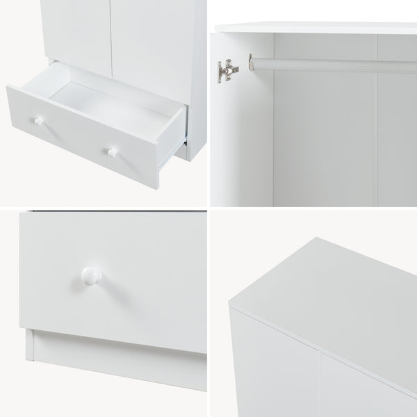 Armario ropero infantil Beldinupp con 2 puertas 123x60x40 cm [en.casa]