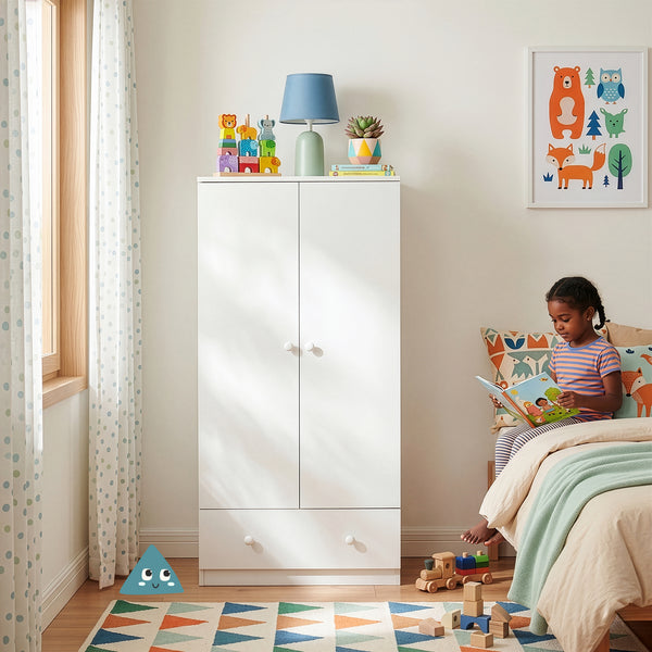 Armario ropero infantil Beldinupp con 2 puertas 123x60x40 cm [en.casa]