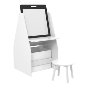 Mesa infantil con pizarra Ferrol 88x51x49 cm Blanco [en.casa]