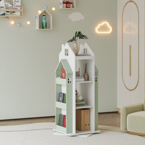 Estantería giratoria para niños Vipsali 108x40x40 cm verde menta/blanco [en.casa] - premiumXL