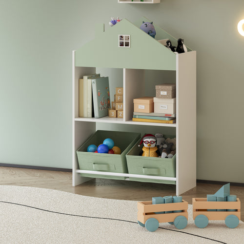 Estantería infantil Vipsali 90x60x27 cm verde menta/blanco [en.casa] - premiumXL