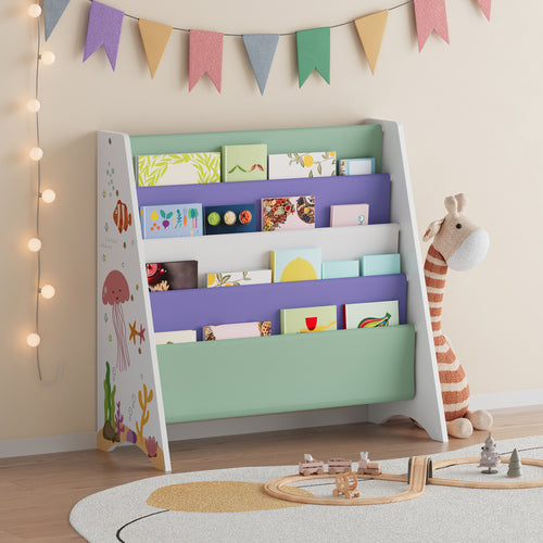 Estantería infantil Hornnes 60x62x28 cm motivo Aqua Dream [en.casa] - premiumXL