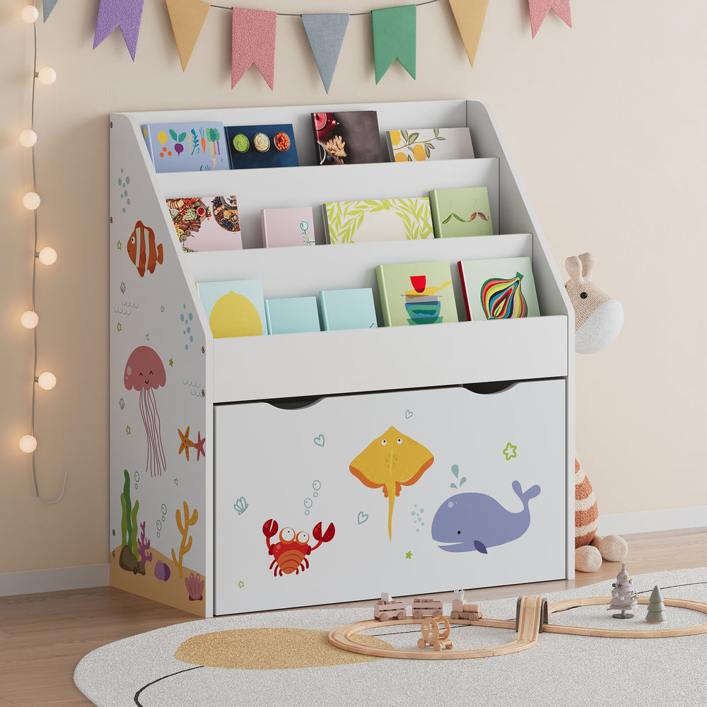 Estantería infantil Aarnskona 70x63x30 cm motivo Aqua Dream [en.casa] - premiumXL