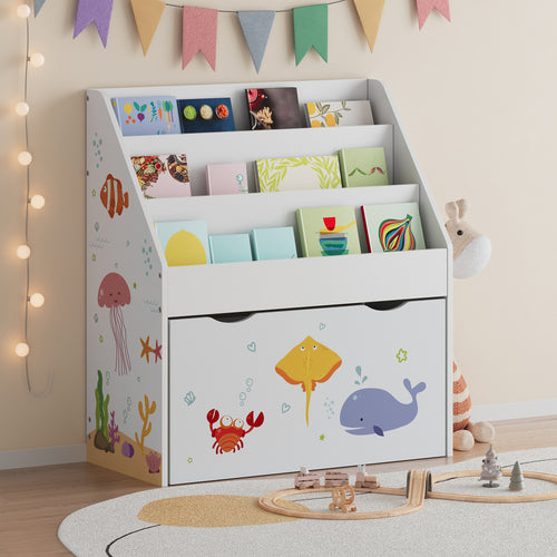 Estantería infantil Aarnskona 70x63x30 cm motivo Aqua Dream [en.casa] - premiumXL