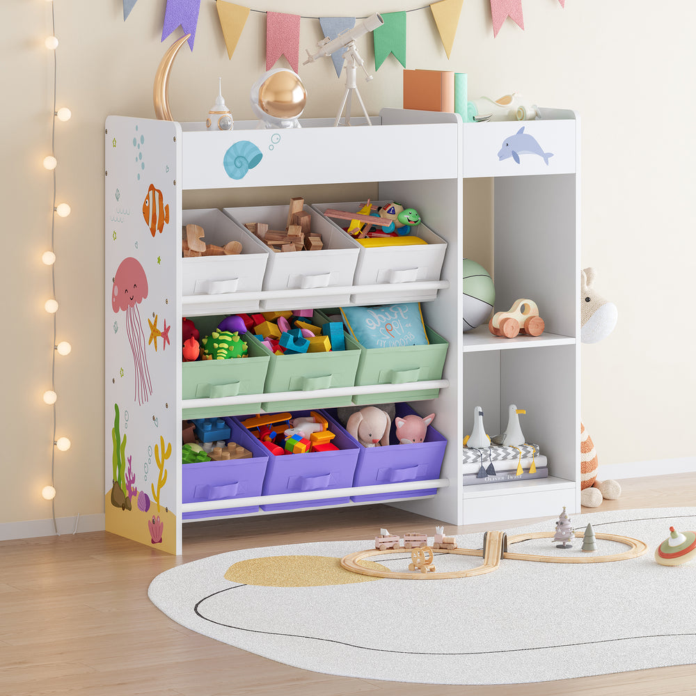 Estantería infantil Farusa 80x90x30 cm motivo Aqua Dream [en.casa] - premiumXL