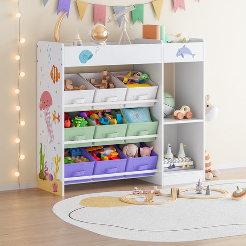 Estantería infantil Farusa 80x90x30 cm motivo Aqua Dream [en.casa] - premiumXL