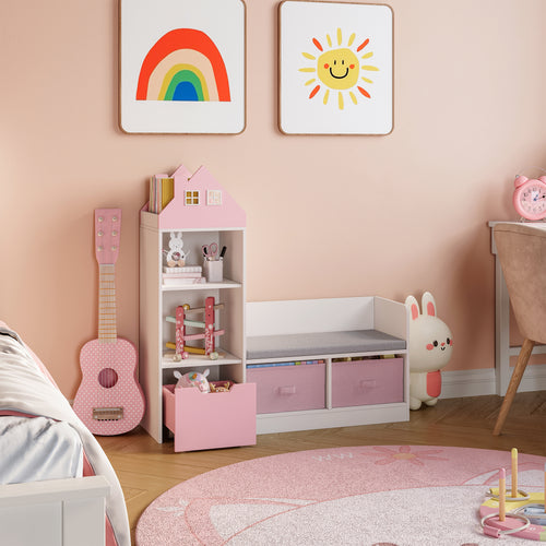 Banco para niños con estantería Vipsali [en.casa]