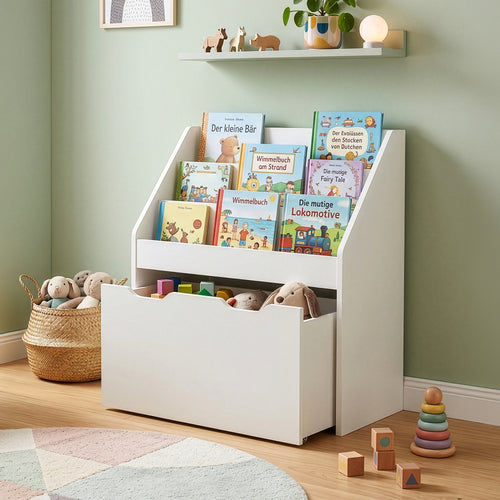 Estantería para niños Sirlstalo 70x63x30 cm Blanco [en.casa]
