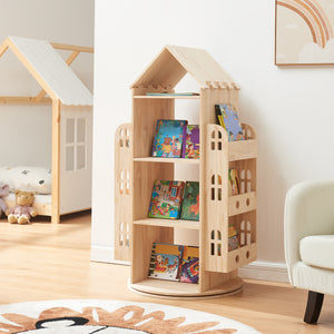 Estantería giratoria para niños Sanköre 122x64x43 cm madera de pino natural [en.casa] - premiumXL