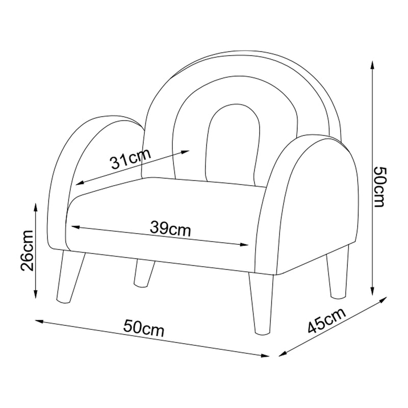 Esquema acotado Sillón infantil Sorreindi [en.casa]