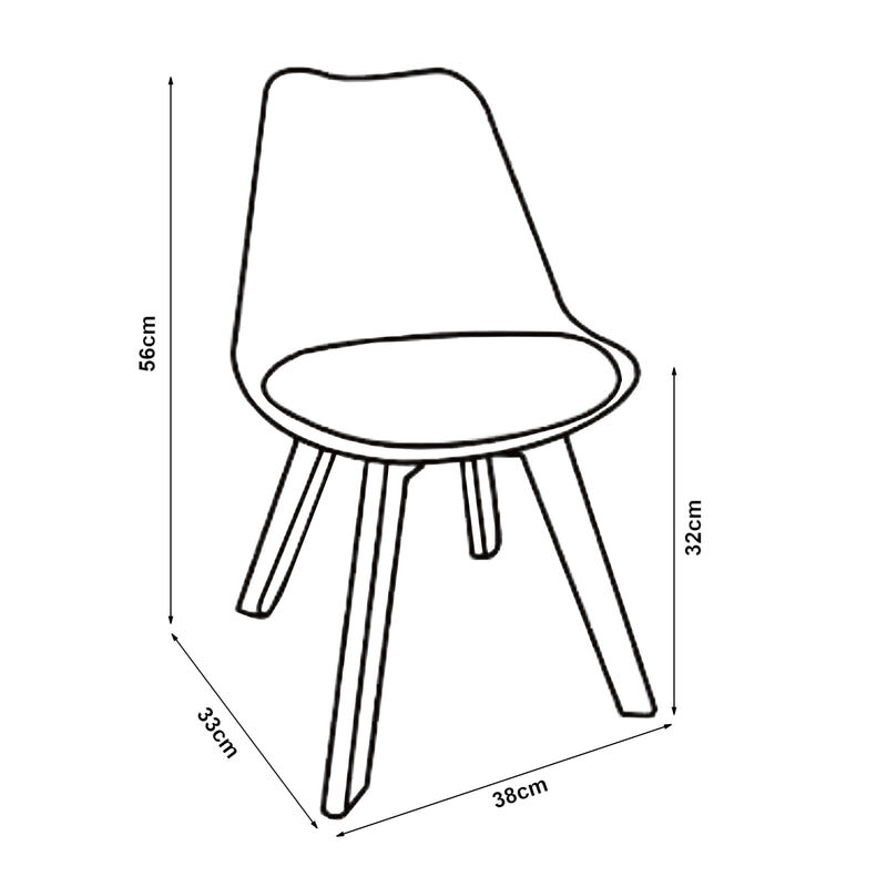 Esquema acotado Silla para habitación infantil Elvdal juego de 2 acolchadas [en.casa]